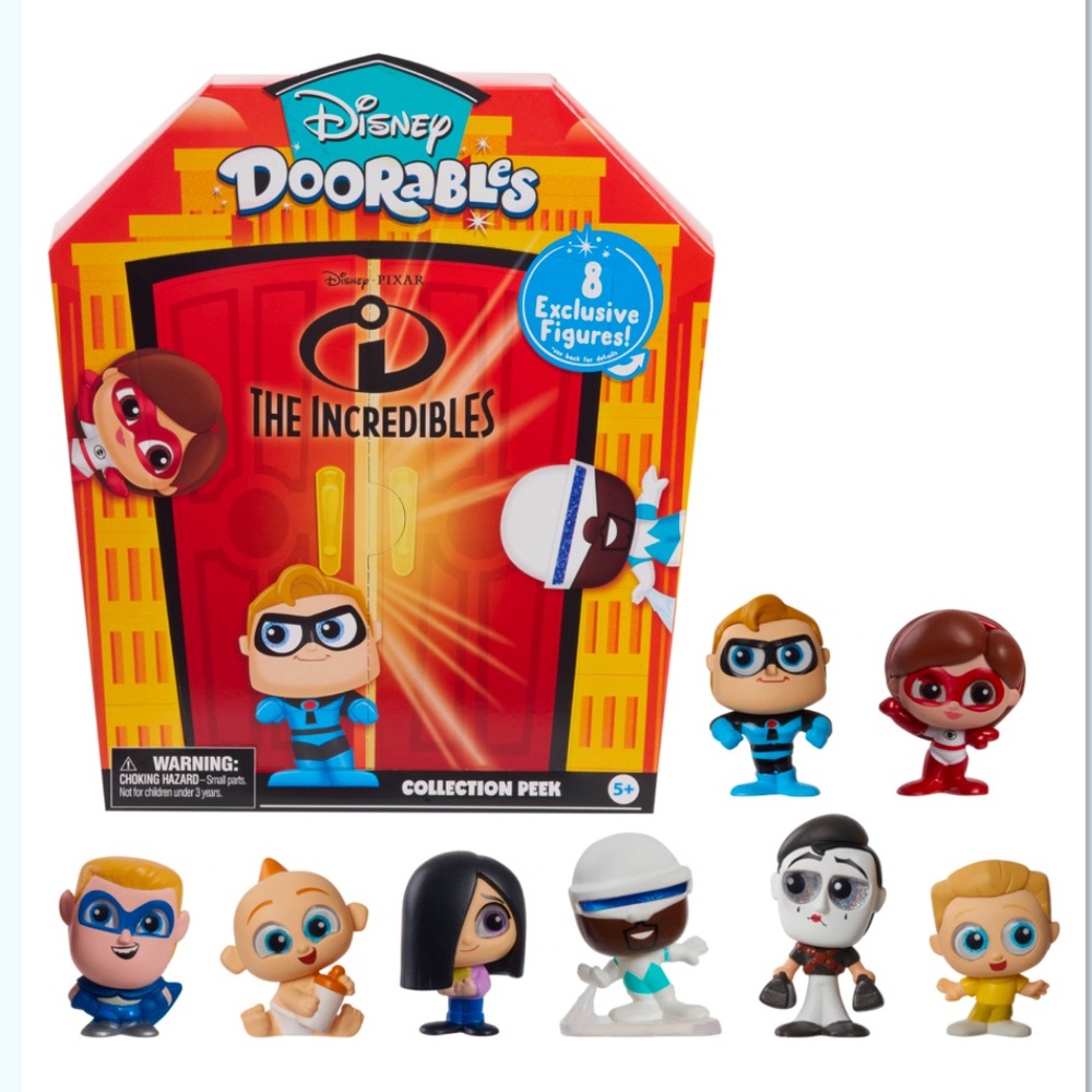 New Disney Pixar Doorables The Incredibles Collection Peek Set- 8 Exclusive